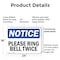 Signmission Please Ring Bell Twice, 24 in W x Rectangle, Plastic OS-2PACK-NS-P-1824-L-17576 - alternate 2